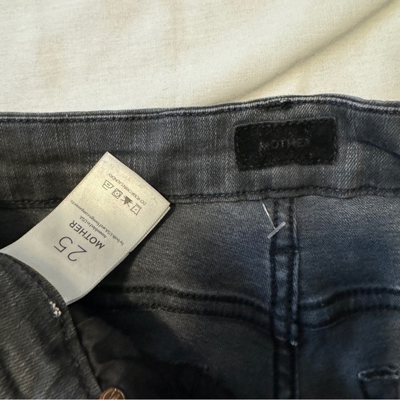 Mother 25 The Looker Ankle Fray Gray Wash Distressed Jeans Burning Out Lanterns - Picture 10 of 10